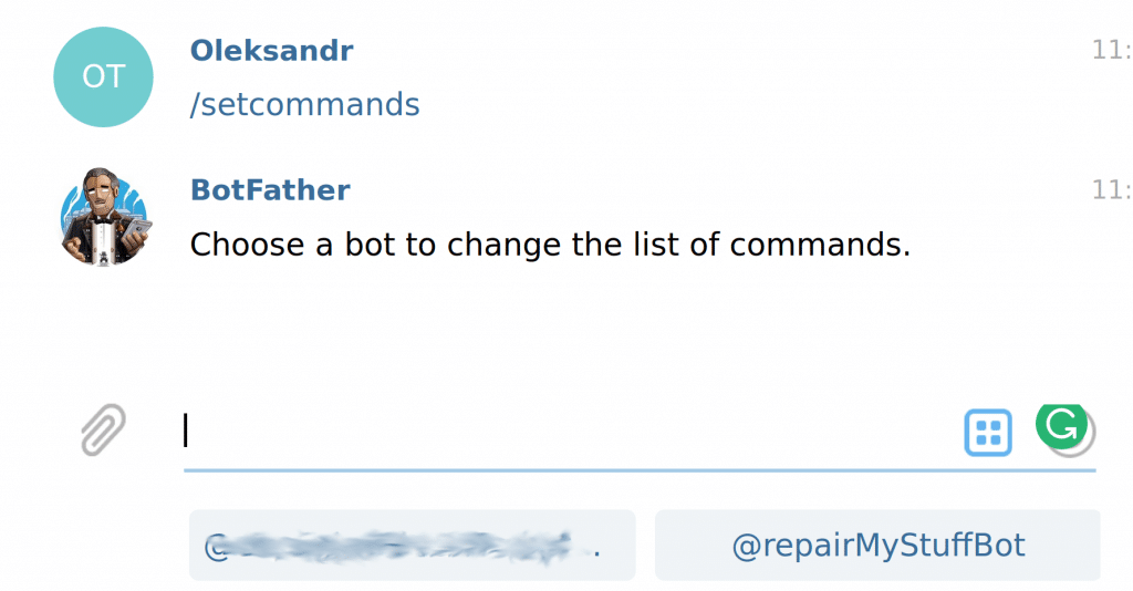 telegram chatbot set commands select bot