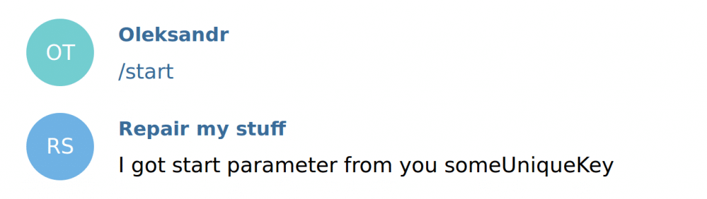 Telegram bot deep linking