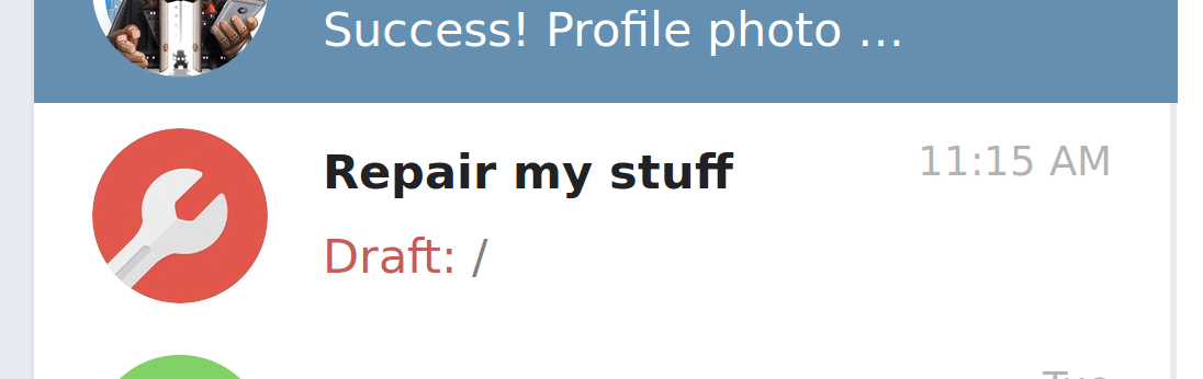 telegram chatbot profile photo contact list